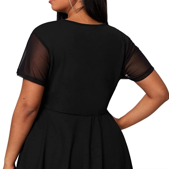 Plus Size plunging neckline blouse - Picture 2 of 4